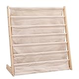 FOME Bücherregal Kind, Bücherregal Kinder Holz, Mehrstöckiges, Bewegliches Aufbewahrungsregal, Kindergarten-Bücherregal für Bilderbücher, Kinderzimmer, Schlafzimmer, Zeitschriften