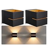 SSC-LUXon 2 Stück KOURA indirekte Wandleuchte Innen schwarz mit Lichtschlitz - Wandlampe Gold Design Up Down Leuchte für 1x G9 Leuchtmittel LED Wandbeleuchtung Treppenhaus Flur