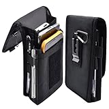 Prebene Dual Phone Holster, Gürtel Phone Pouch, Large Smartphone Pouch Handyhalter, Taktische Gürteltasche, Handyhalter für Arbeit, Geschenke für Männer, Wandern, Camping, Grillen (Schwarz, XL)