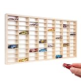 Creative Deco Setzkasten Holz Sammlervitrine für Autos - 80 verstellbare Fächer | Horizontales Wandregal für Miniaturen | Schaukasten Vitrine Hängend Sammelbox Sammelvitrine 78,8 x 40 x 4,5 cm