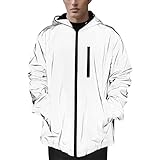 NewL 360 Reflektierende Herrenjacke Unisex Full Reflective Jacke Laufjacke / Atmungsaktiv/Winddicht / Wasserabweisend/Reflekierend, Grau, L