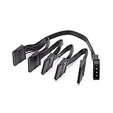 4pin IDE Molex auf 15 Pin SATA Stromversorgungskabel, große 4Pin männlich auf 5 x 15 Pin SATA weiblich Festplatten Strom Splitter Adapter Kabel für DIY PC Sever