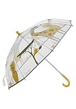 Sterntaler Regenschirm Safari - Kinderschirm mit Motivdruck und Klettverschluss - halbrunder Griff - Durchmesser 70cm - leichte Handhabung - Unisex Outdoor Geschenk Idee - transparent