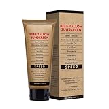 Mineral Talg Sunscreen SPF50, 100 g feuchtigkeitsspendende Sonnencreme, sicherste organische natürliche Talg- und Zinkoxid-Sonnencreme, saubere nicht fettende Formel für Gesicht und Körper sowohl Männ