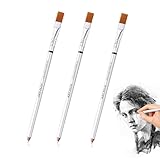 3 x Radiergummis mit Pinsel, Skizzen, Präzisionsradierer, Holzradiergummi, Holzgummi-Bleistift zum Löschen von Details in Kohlezeichnungen, Skizzieren, Zeichnen, Details, Überarbeiten