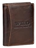 EAAKIE RFID echt Leder Herren Portemonnaie Geldbörse Geldbeutel Herrengeldbörse Hochformat 9 Karten (Braun)