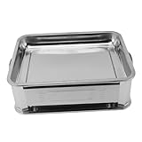 Fdit Edelstahl-Fischkohle-Alkoholofen, Gleichmäßig Erhitzende Fischpfanne mit Großer Kapazität für Grillpartys (Geschlossene natürliche Farbe)