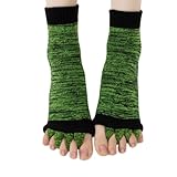 AMateschitz 2 Paar Yoga Socken für Damen Rutschfeste Zehenlos Zehensocken Yoga Zehensocken Atmungsaktiv Pilates-Socken ABS Stoppersocken Ohne Zehen Yogasocken für Zuhause Sport Workout Grün