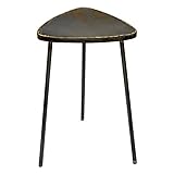 47th & Main Tri-Pin Beistelltisch aus Eisen, dreieckig, für Wohnzimmer, 35,6 x 43,2 x 50,8 cm (L x B x H), Used-Look, Braun