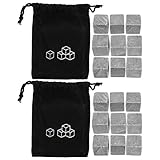 SilkRoadSupply Whisky Stones Eiswürfel Wiederverwendbare Weinkühlersteine ​​Set von 18 natürlichen Marmorkühlsteinen für Whisky Wein Cocktails 2x2x2cm