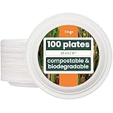 HAAGO 100 Zuckerrohr Einwegteller, 26cm - Pappteller, Partyteller für Geburtstage, Partys & Mehr - Stabil, Heim kompostierbar & Biologisch Abbaubar