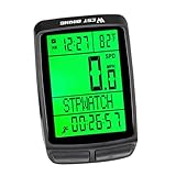 Supvox 1 Satz Fahrrad Stoppuhr Fahrrad Navigation fahrradnavigation fahradzubehör Fahrradlichter Lichter vorne und hinten Regenfester Fahrradtacho digitaler Fahrradcomputer Plastik Black