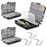 3 Stück Wasserdicht Fischköder Box, 9 und 12 Fächer, Doppelseitige Angelbox, Wasserdicht und Langlebig Angelzubehör-Aufbewahrungsbox, Fächer Hardbait Box, für Hardbaits Wobbler Gummiköder Angel Zubehö