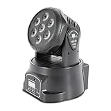 Konfiur 105W Moving Head, 4 in 1 Led Discolicht Partylicht, Dmx 7 RGB Led Spot Dj Partylicht mit Fernbedienung Geeignet für Dj Disco Halloween Club Hochzeit Home Party