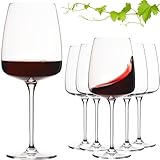 IMPERIAL Große eckige Rotweingläser 600ml Set 6-Teilig 'Milano' Burgundergläser aus Crystalline Glas Spülmaschinenfest