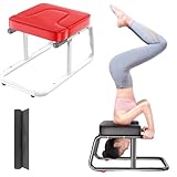 Yoga Kopfstandbank, Yoga Inversionsbank mit Armlehnen und Yogamatte, 250 kg Gewichtskapazität, geeignet zur Linderung von Müdigkeit, Fitness und Krafttraining, Rot
