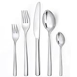 LAZAHOME Besteck Set 6 Personen, 30 teilig Edelstahl Besteckset, Essbesteck Set mit Messer Gabel Löffel, Hochwertiges Edelstahlbesteck, Spülmaschinenfest.