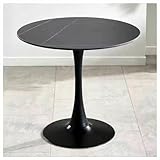 Moderner runder Bistrotisch, 60/70/80 cm, Marmor-Esstisch mit Metallsockel, stilvoller 4-Sitzer-Couchtisch für Küche, Esszimmer, Wohnzimmer, vielseitige Möbel