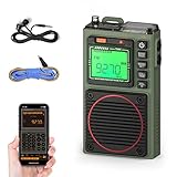 Raddy RF75A APP Control Kurzwellenradio, tragbarer AM/FM/VHF/SW-Empfänger mit BT, wiederaufladbares Taschenradio mit 3 M Drahtantenne