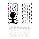 Oblique Unique Sticker Set Wichtel Hände Fußabdrücke Aufkleber DIY Fenster Deko Dekoration für Weihnachten Adventszeit zum Basteln