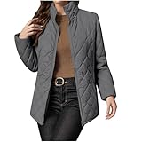 Dyhxuan Steppjacke Damen Leicht Stehkragen Daunenjacke Einfarbig Puffer Jacke Elegant Übergangsjacke Reißverschluss Winterjacke Warm Softshelljacke Baumwolle Pufferjacke