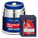L'Oréal Paris Revitalift Laser Anti-Falten-Nachtcreme mit Retinol und Niacinamid 50 ml + Revitalift Laser Serum Tri-Peptide Anti-Aging Bundle Routine - 6er Set