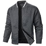 WAZHAKU Dünne Herbstjacke Herren Leicht Bomberjacke Dünne Blouson Stehkragen Business Casual Blouson Jacke mit Taschen Lässig Herbst Winter Casual Übergangsjacke Fliegerjacke Freizeitjacke