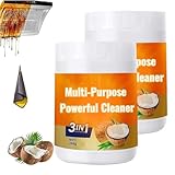 Vielseitiger Kraftreiniger Für Die Küche, Starker Küchenfettlöser, Kokosöl-Küchenreiniger Und -Polierpaste, Kokosöl-Reinigungspaste, Für Wasserhähne, Fliesen, Küche, Backofen (2 Stück)