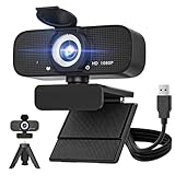 1080P HD Webcam für PC mit Autofokus & Noise Cancelling Mic Plug and Play Computer Kamera für Videokonferenzen, Online-Kurse, Live-Streaming - Ideal für Remote-Arbeiter, Studenten, Gamer