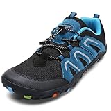 Littleplum Wanderschuhe Jungen Trekkingschuhe Kinder Barfußschuhe Atmungsaktiv rutschfest Outdoorschuhe Traillaufschuhe(N Hellblau,35EU)