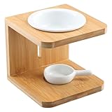 YILANJIN Aroma Diffuser, Keramische Duftlampe Teelicht, Duftöl Lampe aus Keramik Bambus, Duftlampe, Duftlampe Teelicht, Teelicht, Duftöl Diffuser, Öl- und Wachsdiffusor für Zuhause, Büro, Spa (A)