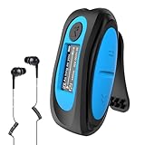 AGPTEK IPX8 Wasserdicht MP3 Player, 8GB HiFi MP3 Musik Player zum Schwimmen und Laufen, mit wasserdicht Kopfhörer, Audiokabel und 3 Paar Ohrstöpsel (L/M/S), unterstützt FM, Shuffle Funktion, Blau