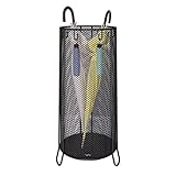 Schirmhalter aus Metallgeflecht mit dreieckiger Halterung, rostfrei, vollständig geschweißt, hohles Design, kleine Wohnung, Aufbewahrung, Organizer, goldfarben, 55 x 30 cm