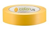 Colorus PVC Putzband PLUS | Putzerband 30 mm 33 m gelb gerillt | PVC Abklebeband für glatte und leicht raue Untergründe | PVC Klebeband für Innen und Außen | Gelbes Klebeband UV-beständig