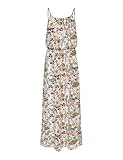 ONLY Damen Ärmelloses Maxi Blusenkleid | Lang Gepunktetes Print Tunika Dress | Spaghetti Träger ONLWINNER, Farben:Weiß, Größe:38