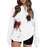 Generisch Pumpkin Season Sweatshirt Halloween Hexe Kürbis Kapuzenjacke Damen Atumn Crewneck Tops Thanksgiving Halloween Bestickter Pullover Outfits