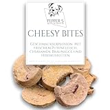 Pepper's Manufaktur Cheesy Bites - Eine gesunde Geschmacksexplosion für Ihren Liebling! Hundeleckerlis mit Putenfleisch, Chiasamen und Hibiskusblüten, Natürliche Zutaten