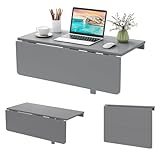 COSTWAY Wandmontierter Klapptisch, 80 x 60 cm, klappbarer Wandtisch, platzsparender Küchentisch Wandklapptisch für Küche Esszimmer Arbeitszimmer (Grau)