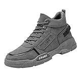 Freizeitschuhe für Herren, Loafer im Herbst und Winter, warme Arbeitskleidung, Freizeitschuhe, Herrenschuhe, Komfort, grau, 38 2/3 EU
