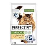 PERFECT FIT Senior Trockenfutter für ältere Katzen ab 7 Jahren - Huhn, 7 kg (1 Beutel)