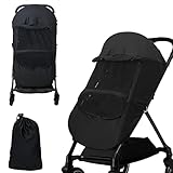 WINSVAN Sonnenschutz und Sichtschutz, Universal Sonnensegel Comfort in Schwarz für alle Kinderwagen und Verdecksportwagen