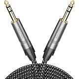 deleyCON 1m Instrumentenkabel Klinkenkabel 6,35mm auf 6,35mm Klinke TRS (Stereo) AUX - Studio Qualität - aus reinem OFC Kupfer (AWG24) - für Verstärker Mixer E-Gitarre Bass Keyboard