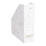 BIGSO VIKTORIA Stehsammler – Aufbewahrungsbox mit Beschriftungsetikett – Schreibtischablage für Akten, Dokumente & Zeitschriften – Stehordner aus recycelter Faserplatte und Papier – gold gesprenkelt