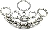 YAXZA Schwere Edelstahl Handfesseln, Sklavenhalsband-Bondage-Set, Thickeee Chain-Beineisenfesseln, Metall Handschellen Fesseln Sex Set SM-Fetisch Sexspielzeug for Paare Männer Frauen