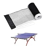 WQNNQW Tischtennisnetz,Schwarz Tisch Tennis Netz,Tischtennis Netzgarnitur,Polyesterfaser Tischtennis Ersatznetz,Tragbares Ping Pong Netz,Wasserdicht Und Haltbares,Für Outdoor & Indoor (180 * 14 cm)