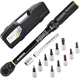 Uharbour Drehmomentschlüssel Fahrrad 1-25 Nm, Drehmomentschlüssel 1/4, Fahrrad Drehmomentschlüssel Set mit Bits und Verlängerungsstange für Fahrrad, ±3% Fehlergenauigkeit Drehmomentschlüssel Klein