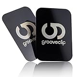 grooveclip® Metallplättchen Set für Magnet KFZ Halterungen | 2er Ersatz/Zusatz Set für Handy und Navi | Metall-Platten mit 3M Klebe-Folie | für Magnet-Halter Herstellern