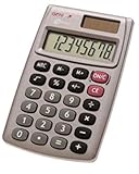 Genie 510 8-stelliger Taschenrechner (Dual-Power (Solar Und Batterie); Kompaktes Design) Grau