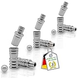 e-Row Shisha Schlauchadapter 18/8 Schliff aus Aluminium - Adapter für alle Shishas mit Gewinde geeignet - Innengewinde M16x1 inkl. passender Ventilkugel. Alu Schlauchanschluss für Wasserpfeifen (3)