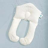 Generisch Baby Seitenlagerungskissen, Baby Kissen, Kopfstützkissen gegen Plattkopf, 72 x 40 cm, Verstellbare Lagerungshilfe für Kopf und Körper, Abnehmbar und Waschbar, Weiß